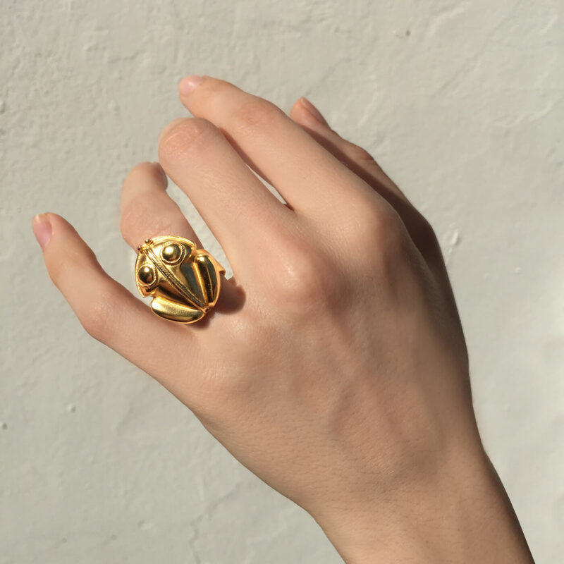 atteza rana gold ring isolated in hand